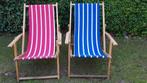 2x  houten strandstoel - ligstoel, Tuin en Terras, Ophalen of Verzenden, Zo goed als nieuw, Hout