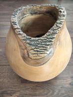 Unieke Hard Houten Bloempot, Overige materialen, Rond, Zo goed als nieuw, Tuin