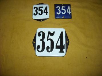 oud emaille huisnummer 354 ook 355 356 357 358 359 360 361 6 beschikbaar voor biedingen