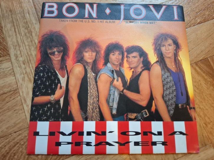 Single - Bon Jovi – Livin' On A Prayer, Cd's en Dvd's, Vinyl Singles, Zo goed als nieuw, Single, Rock en Metal, 7 inch, Ophalen of Verzenden