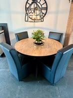 Zwarte eetkamerstoelen met wieltjes z.g.a.n., Huis en Inrichting, Stoelen, Ophalen, Zo goed als nieuw, Zwart, Vier