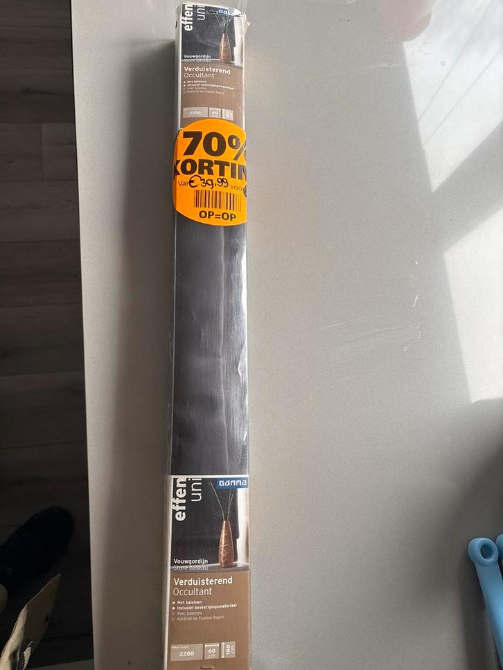 Verduisterend vouwgordijn 60x180 cm - Nieuw in verpakking, Huis en Inrichting, Stoffering | Gordijnen en Lamellen, Nieuw, 150 tot 200 cm
