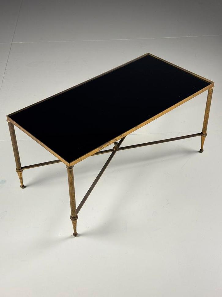 Salontafel Mid Century zwart glas, Antiek en Kunst, Antiek | Meubels | Tafels, Ophalen