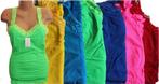 lingerie strak aansluitend felle kleuren hemdje kanten rand, Blauw, Hemd, Ophalen of Verzenden