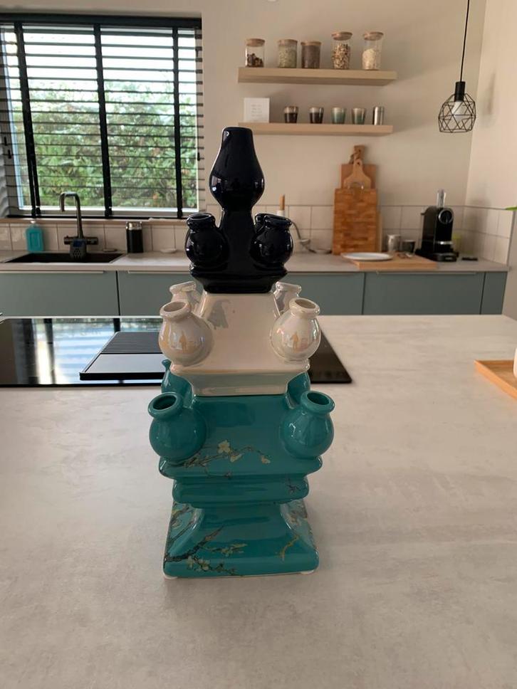 Heinen Delfts Blauw tulpenvaas. 3- delig., Huis en Inrichting, Woonaccessoires | Zuilen en Pilaren, Nieuw, Ophalen of Verzenden