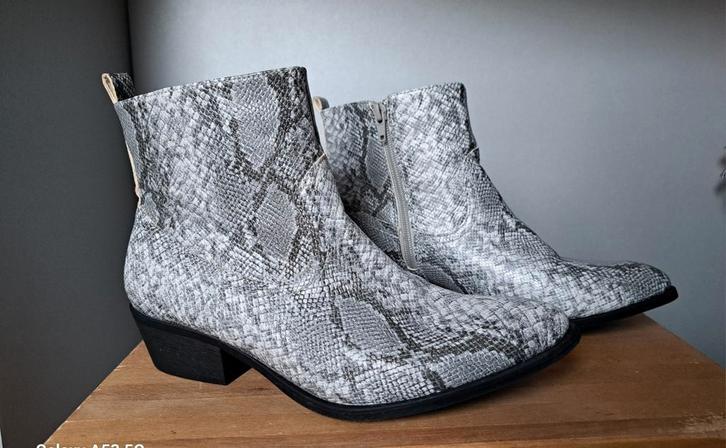 Enkel laarsjes slangen print, zie omschrijving!, Kleding | Heren, Riemen en Ceinturen, Zo goed als nieuw, Zwart, Ophalen of Verzenden