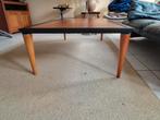 Kersenhouten salontafel met metalen rand - 80x140x40, Gebruikt, 100 tot 150 cm, Kersenhout, Modern
