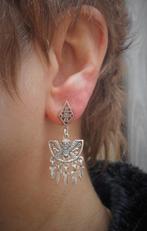 Mooie zilveren vintage Peruaanse oorbellen nr.1756, Sieraden, Tassen en Uiterlijk, Hangers, Verzenden, Zo goed als nieuw, Zilver