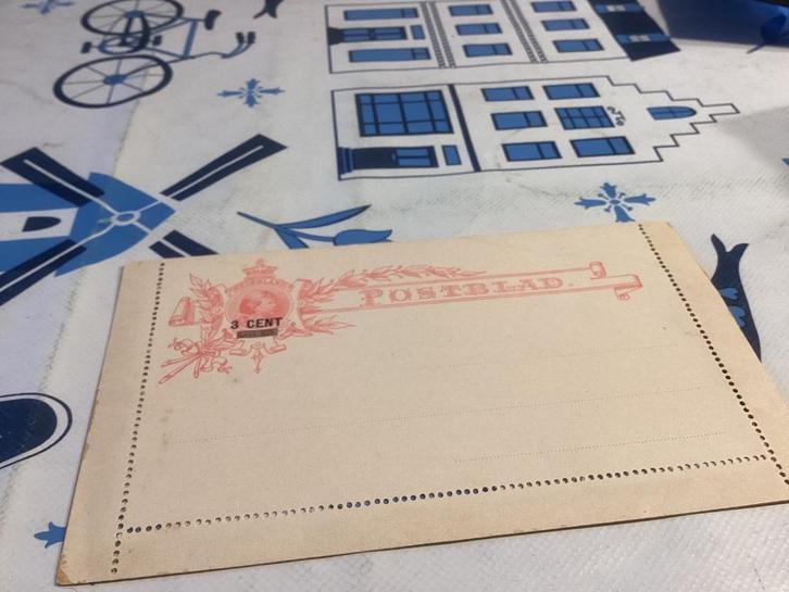 No4100  postblad opdruk 3cent Wilhelmina lang haar Heb ook, Postzegels en Munten, Postzegels | Eerstedagenveloppen, Onbeschreven