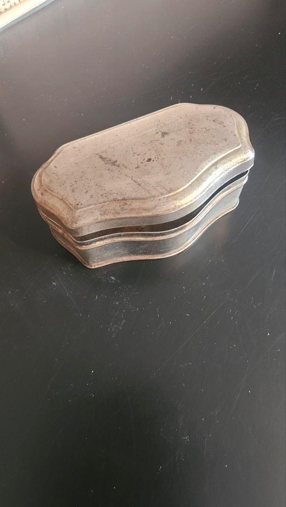 Vintage Metalen Doosje met Deksel, Antiek en Kunst, Antiek | Tin, Ophalen of Verzenden