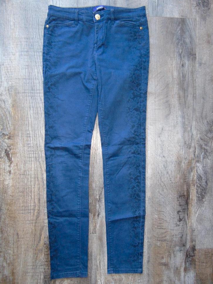 Mexx lange broek donker blauw maat 34, Kleding | Dames, Broeken en Pantalons, Zo goed als nieuw, Maat 34 (XS) of kleiner, Blauw