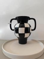 Zwart wit pied de poule kampioensvaas - nieuw, Wit, Aardewerk of Porselein, Nieuw, Ophalen of Verzenden