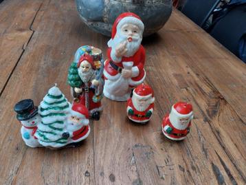 5 vintage kerstkaarsen kerstmannen beschikbaar voor biedingen