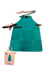 Turquoise %100 Leren Bbq Schort, Ophalen of Verzenden, Nieuw, Generic