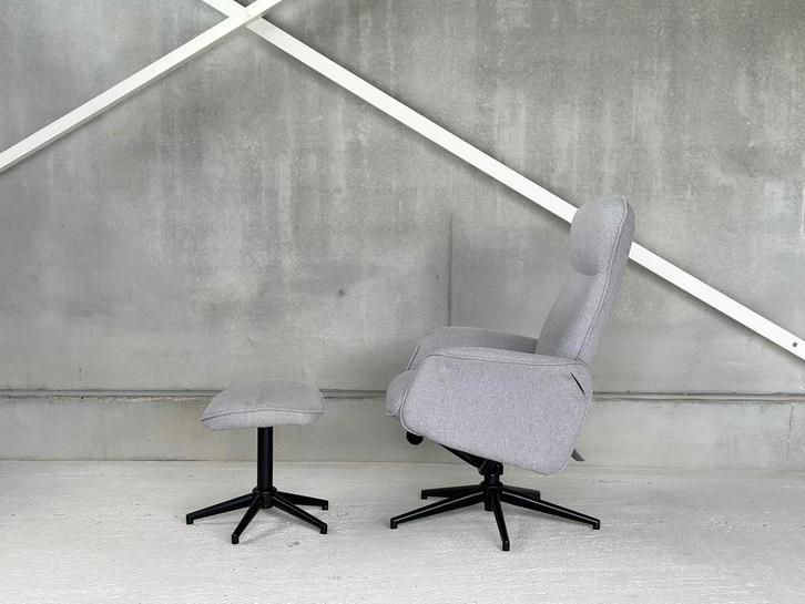 Relaxzetel met voetbank, Huis en Inrichting, Fauteuils, Stof, Ophalen of Verzenden
