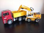 Bruder - MAN TGA construction truck and Liebherr Excavator, Kinderen en Baby's, Speelgoed | Speelgoedvoertuigen, Ophalen of Verzenden