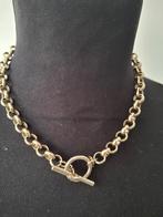 Mkm design zilverkleurige Kabel Ketting met Toggle sluiting, Ophalen of Verzenden, Gebruikt, Zilver, Overige materialen