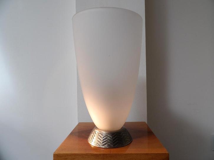 Art Deco Franse hoge Lamp, Metaal/Glas, Antiek en Kunst, Antiek | Lampen, Ophalen of Verzenden