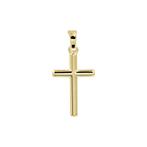 Gouden Kruis hangertje glanzend - 14 karaat goud, Nieuw, Ophalen of Verzenden, Kruis of Symbool, Goud