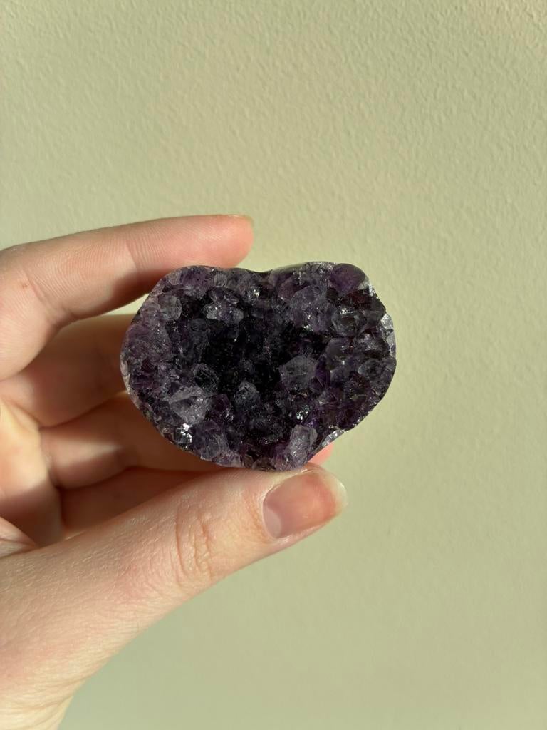 Amethist hartje, Sieraden, Tassen en Uiterlijk, Edelstenen, Zo goed als nieuw, Ophalen of Verzenden