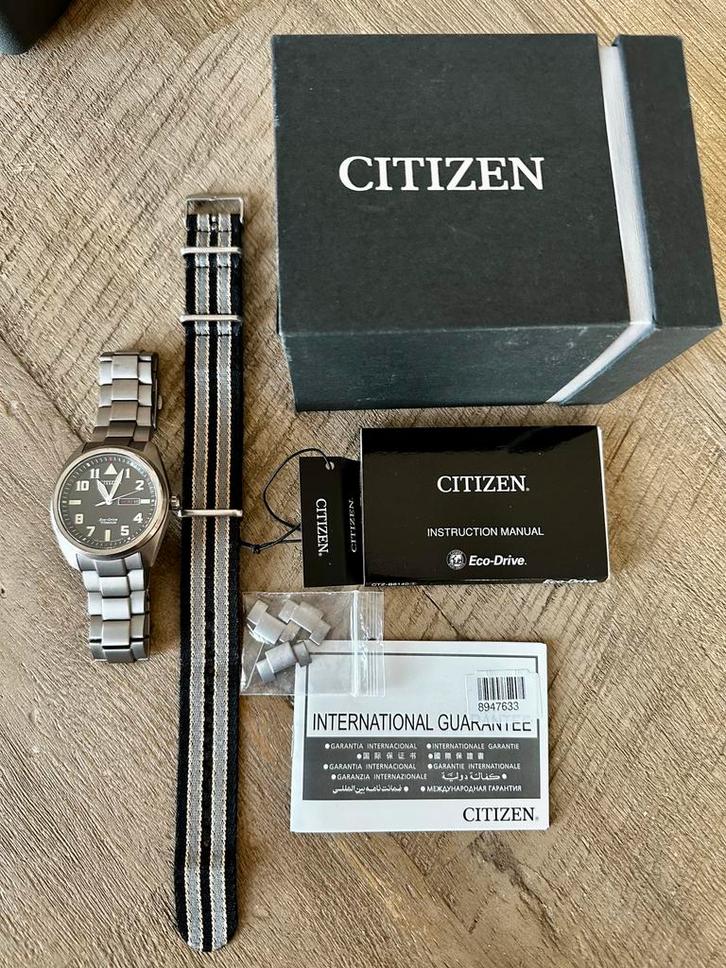 Citizen titanium eco drive, Sieraden, Tassen en Uiterlijk, Horloges | Heren, Gebruikt, Polshorloge, Citizen, Overige materialen