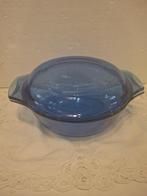 Pyrex - mooie kobaltblauwe glazen ovenschaal met deksel, Antiek en Kunst, Ophalen of Verzenden