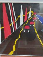 Schilderij modern werk weg met auto's Sylvia, Ophalen