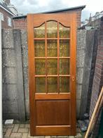 Massief houten binnendeur, Doe-het-zelf en Verbouw, Deuren en Horren, Ophalen, Binnendeur, 200 tot 215 cm, Glas