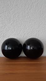 2 zwarte kerstballen kunststof, Ophalen, Gebruikt