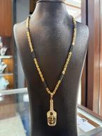 Prachtige 14 karaats gouden koningskettig met hennesy hanger, Ophalen of Verzenden, Nieuw, Goud, Goud