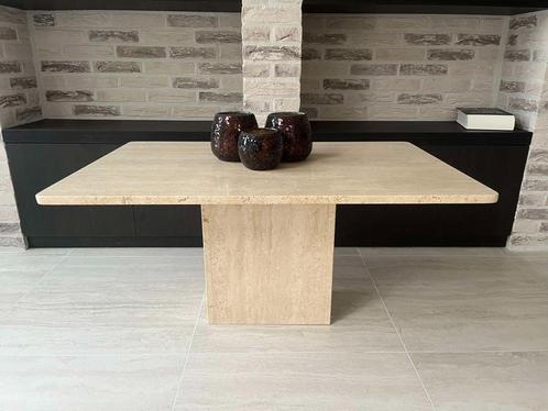 Rechthoekige travertin salontafel 100x65, Huis en Inrichting, Fauteuils, Zo goed als nieuw, 75 tot 100 cm, Ophalen of Verzenden
