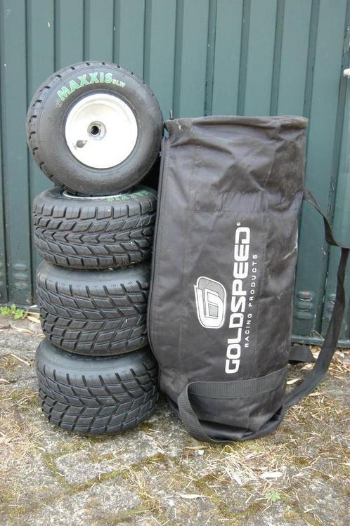 Maxxis SLW kart regenbanden + velgen + tas, Sport en Fitness, Karting, Zo goed als nieuw, Kart, Ophalen