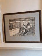 Houtskool tekening paard stal hoef mooi werk, Ophalen of Verzenden