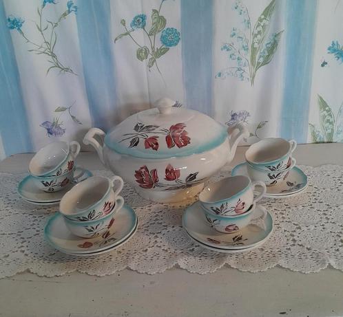 Sarreguemines aardewerk Richelieu Digoin France, Antiek en Kunst, Antiek | Servies compleet, Ophalen of Verzenden