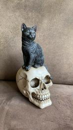Nemesis now Doodshoofd met zwarte kat, Ophalen of Verzenden, Zo goed als nieuw, Dier