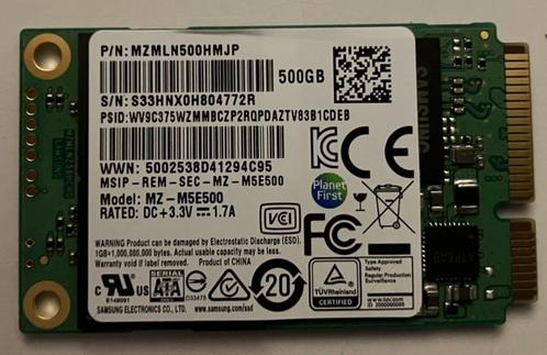 Samsung 850 EVO mSATA SSD 500 Go (NIEUW), Computers en Software, Harde schijven, Nieuw, Laptop, Intern, SSD, Overige aansluitingen