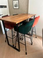 Mooie bartafel met 4 stoelen (2 kleuren), Huis en Inrichting, Tafels | Eettafels, Ophalen, 100 tot 150 cm, 50 tot 100 cm, Zo goed als nieuw