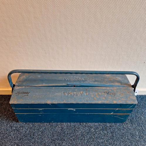 Vintage Wesma Gereedschapskist | Metaal | Blauw, Auto diversen, Autogereedschap, Gebruikt, Ophalen of Verzenden