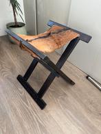 Inklapbare kruk met koeienhuid, Bruin, Ophalen of Verzenden, Zo goed als nieuw, Eén