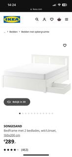 Tweepersoonsbed (Ikea songesand), Ophalen, Wit, Tweepersoons, Zo goed als nieuw