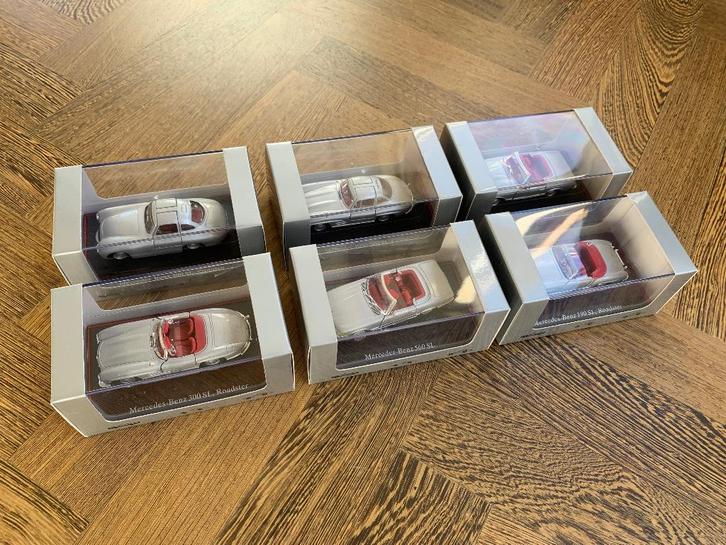 Setje van 6 modelauto´s 1:43 Mercedes-Benz SL, Hobby en Vrije tijd, Modelauto's | 1:43, Nieuw, Auto, Overige merken, Ophalen of Verzenden