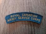 Schoudertitel Royal Canadian Army Service Corps, Ophalen of Verzenden, Landmacht, Engeland, Embleem of Badge