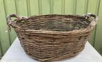 Brocante oud rond rotan mandje, Ophalen of Verzenden, Gebruikt