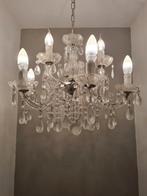 Glazen kroonluchter met extra pegels incl lampjes, Ophalen of Verzenden, Gebruikt, Glas, Klassiek