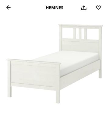 Ikea Hemnes bedframe, wit, 90x200 - afbeelding 1