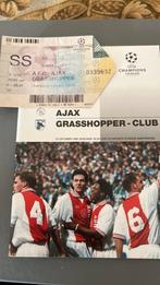 Programma en ticket AJAX - GRASSHOPPER CLUB 18-10-1995, Ophalen of Verzenden, Zo goed als nieuw, Ajax, Boek of Tijdschrift