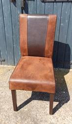 4 eetkamerstoelen. Bruin suède/leer, Huis en Inrichting, Stoelen, Ophalen, Gebruikt, Bruin, Leer