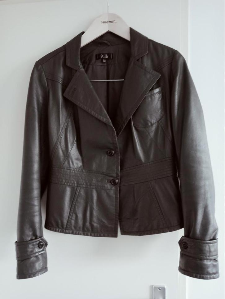 Stills leren design jasje donkergrijs maat 38 echt leer, Kleding | Dames, Jasjes, Kostuums en Pakken, Gedragen, Jasje, Maat 38/40 (M)