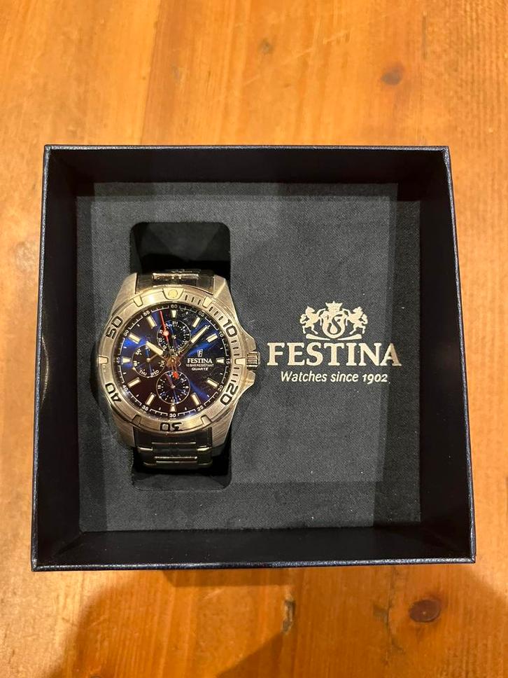 Festina F20445 herenhorloge, Sieraden, Tassen en Uiterlijk, Horloges | Heren, Zo goed als nieuw, Polshorloge, Overige merken, Zilver