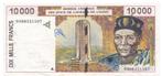 West-Afrikaanse Staten / Ivoorkust, 10000 Francs, 1999, VF, Postzegels en Munten, Bankbiljetten | Afrika, Los biljet, Ophalen of Verzenden